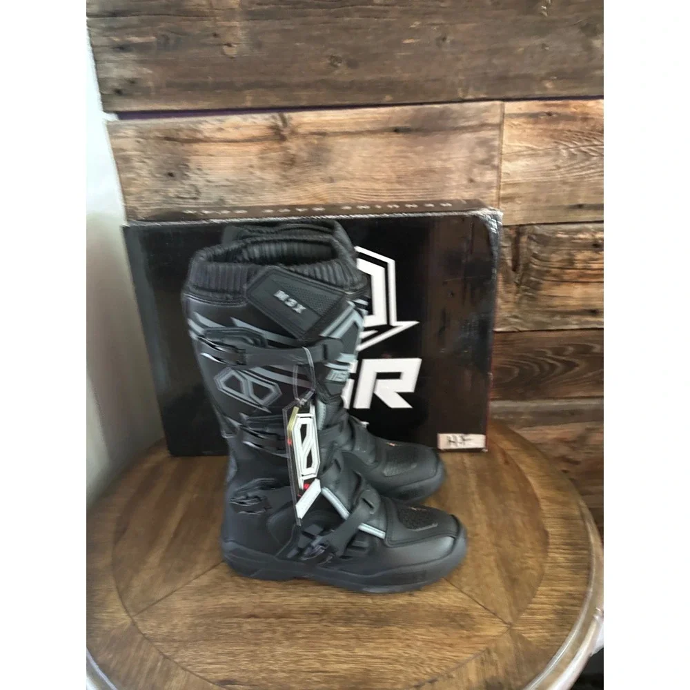 MSR M3X Motocross Boots Black Mens Size 8 Dirt Bike MX Off-Road Riding Gear
